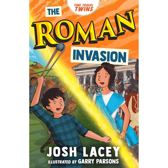 Time Travel Twins Series 4 Books Collection Set by Josh Lacey (Viking Attack, Stone Age Clash, Roman Invasion, Maya Sacrifice) - The Book Bundle