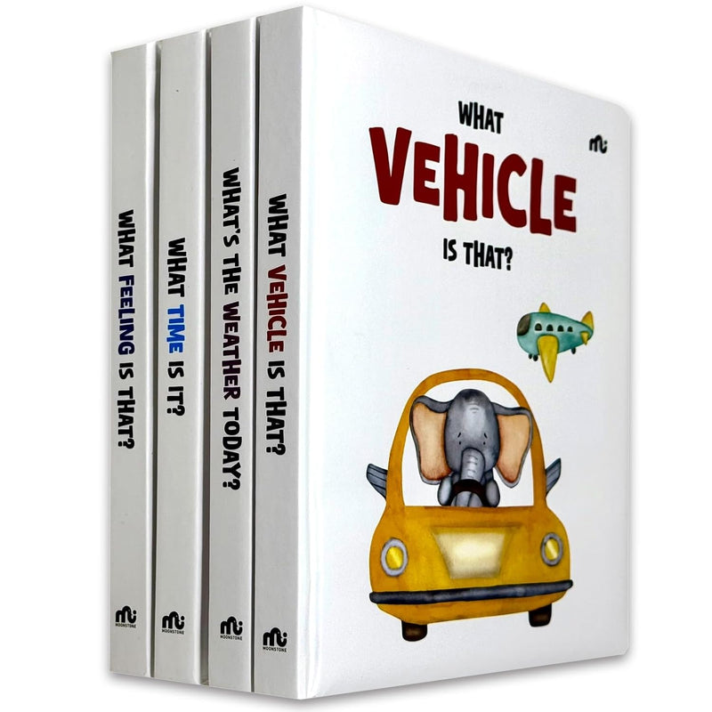 My First Learning 4 Books Collection Set With Vehicles, Weather, Time & Feelings by Moonstone - Non Fiction - Board Book