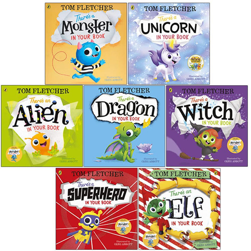 Tom Fletcher Theres Series 7 Books Collection Set (There's a Monster in Your Book, There's a Unicorn in Your Book & More) - The Book Bundle