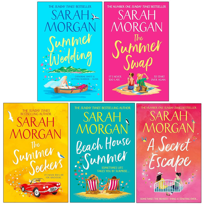 Sarah Morgan Summer Wedding and Beach House Summer fiction book collection set featuring five novels in a limited edition HQ ltd box.