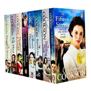 Set of eight Catherine Cookson paperback fiction books including My Beloved Son and The Dwelling Place, featuring colorful cover art.