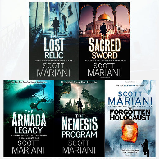 scott mariani collection ben hope series 2 : (6to10) 5 books collection set (the lost relic, the sacred sword, the armada legacy, the nemesis program, the forgotten holocaust) - The Book Bundle