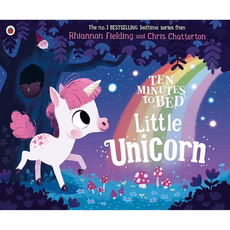 Six board books from the Ten Minutes to Bed collection by Rhiannon Fielding, designed for children aged 2 to 5.