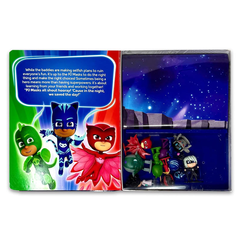 My Busy Book PJ Masks Story Playmat 10 Figures Catboy Gekko Owlette Luna- Fiction - BoardBook