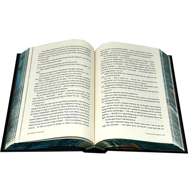 Hardcover of Crime and Punishment by Fyodor Dostoevsky, Spayed Edition, published by Rupa Publications, featuring a detailed cover design.