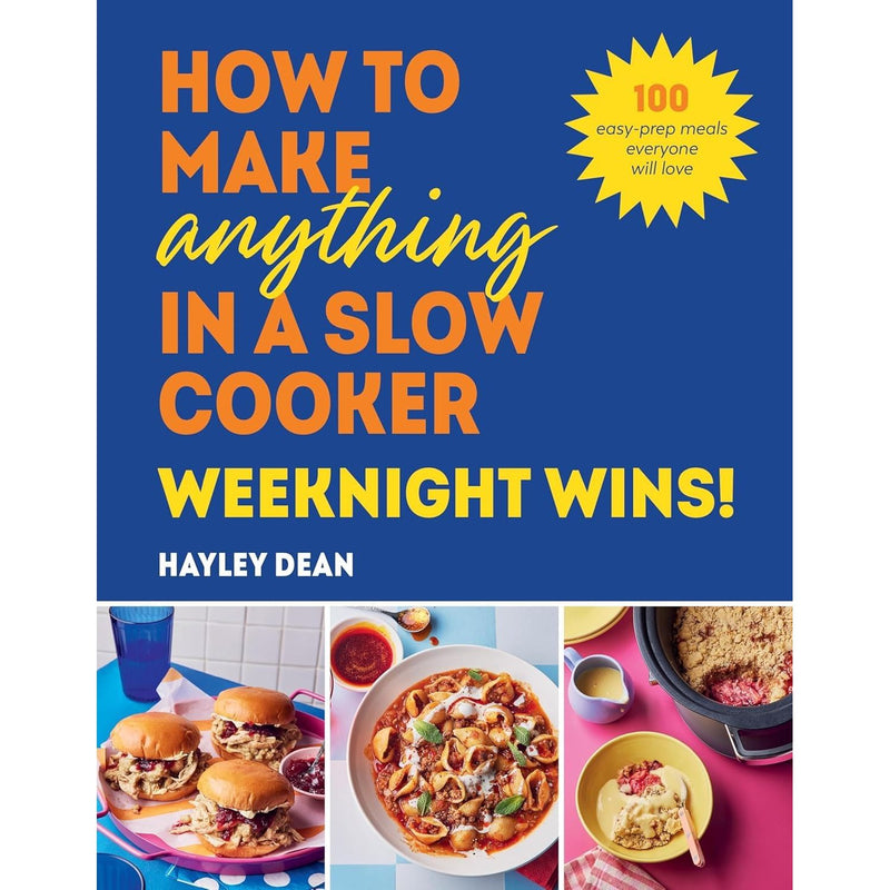 Set of three slow cooker cookbooks by Hayley Dean, Iota, and Martina Slajerova, featuring recipes for weight loss and simple weeknight meals.