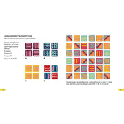Claire Montgomerie Granny Square Stitches Card Deck featuring 50 crochet design cards with colorful square patterns.
