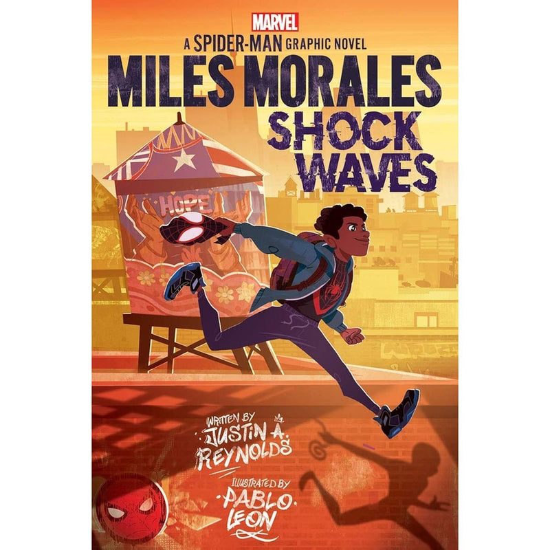 Three Justin A. Reynolds fiction books including Stranger Tides, Shock Waves, and Around the Spider-Verse in a collection set.