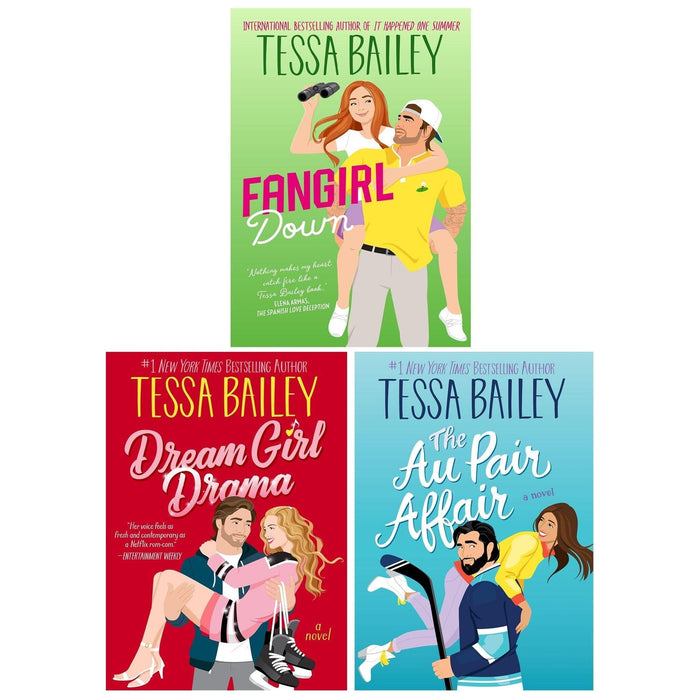Big Shots Series By Tessa Bailey 3 Books Collection Set (Dream Girl Drama, Fangirl Down and The Au Pair Affair) - The Book Bundle