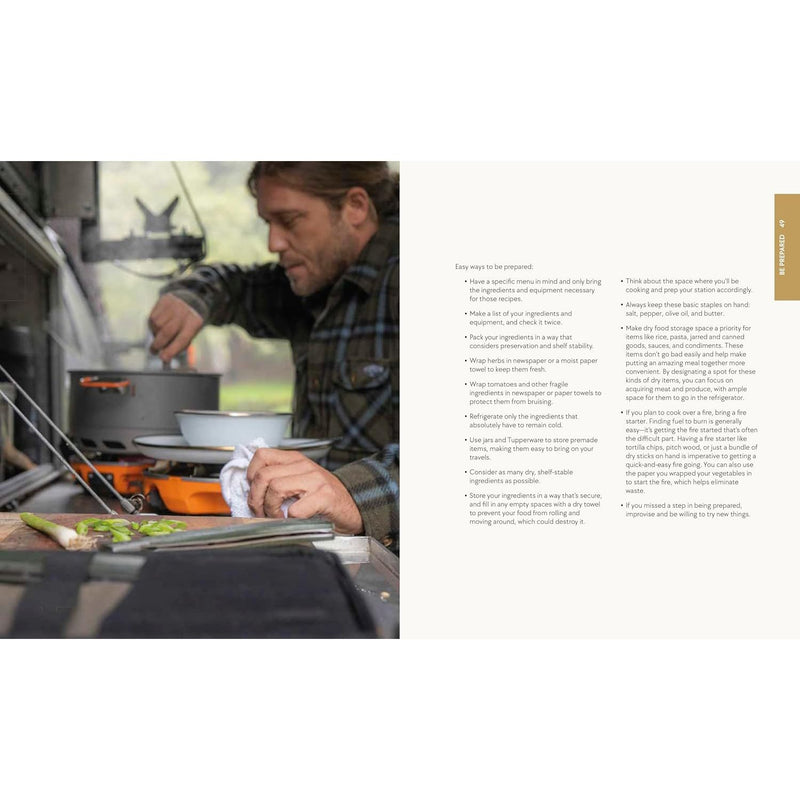 DK hardcover book titled "Live Free, Eat Well" by Adam Glick, featuring outdoor and nomad-inspired cuisine recipes.