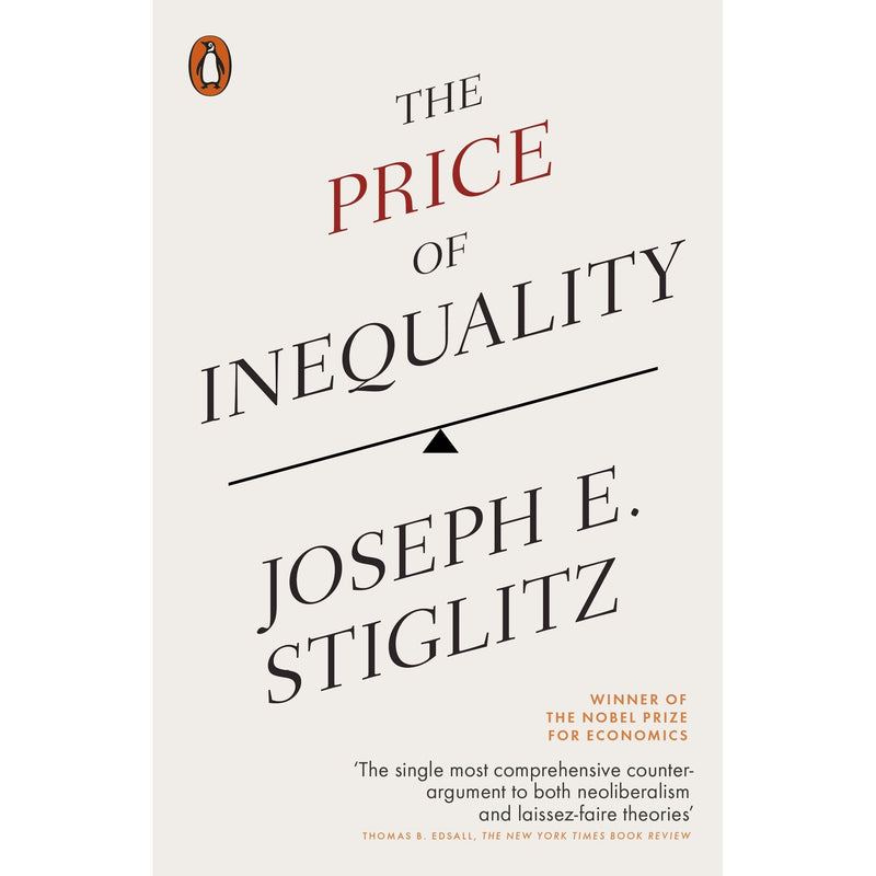 Cover of "The Price of Inequality" book by Penguin, featuring a minimalist design with bold typography on a white background.