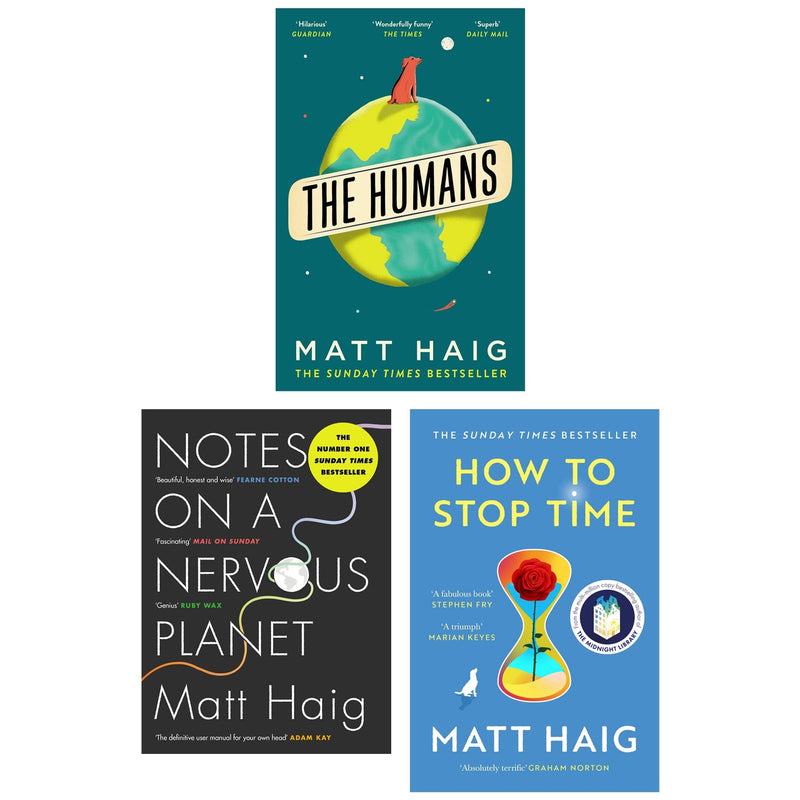 Matt Haig Collection 3 Books Set (The Humans, Notes on a Nervous Planet and How to Stop Time) - The Book Bundle