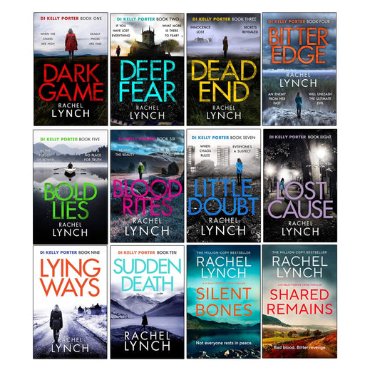 Set of 12 paperback crime novels from the Di Kelly Porter series by Rachel Lynch, published by Canelo Crime Ltd.
