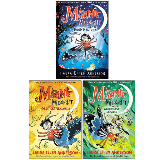 Marnie Midnight 3 Books Collection Set by Laura Ellen Anderson, paperback fiction series, featuring colorful book covers and illustrations.