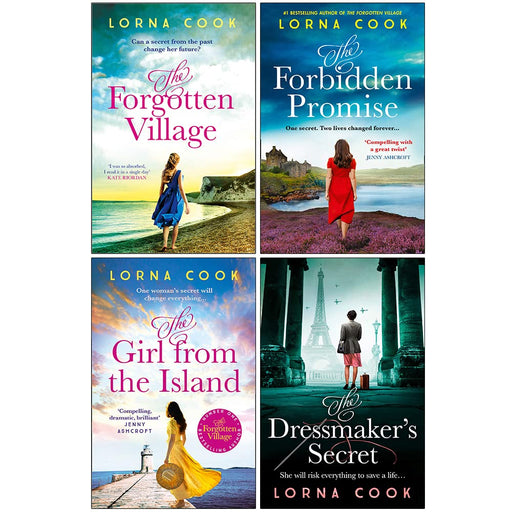 Lorna Cook Collection 4 Books Collection Set (The Forgotten Village, The Forbidden Promise, The Girl from the Island, The Dressmaker's Secret) - The Book Bundle