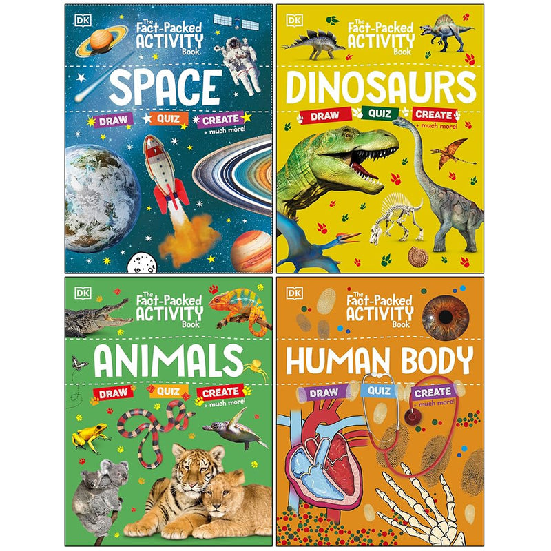 Space, Dinosaurs, Animals & Human Body 4 Books Collection Set by DK - Non Fiction - Paperback