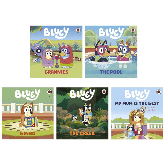 Bluey Collection 5 Books Set (Grannies, The Pool, Bingo, The Creek & My Mum Is the Best) - The Book Bundle