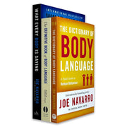 Collection of three books on body language by Joe Navarro, Allan Pease, and Barbara Pease, featuring covers of "What Every Body Is Saying" and more.