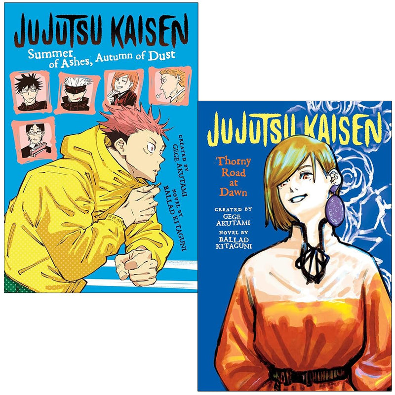 Set of two Jujutsu Kaisen novels by Ballad Kitaguni and Gege Akutami, featuring paperback covers from VIZ Media LLC.
