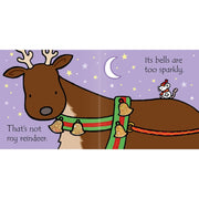 Bright illustration from "That's Not My Reindeer" by Fiona Watt, a Christmas-themed baby and toddler book with colorful reindeer images.