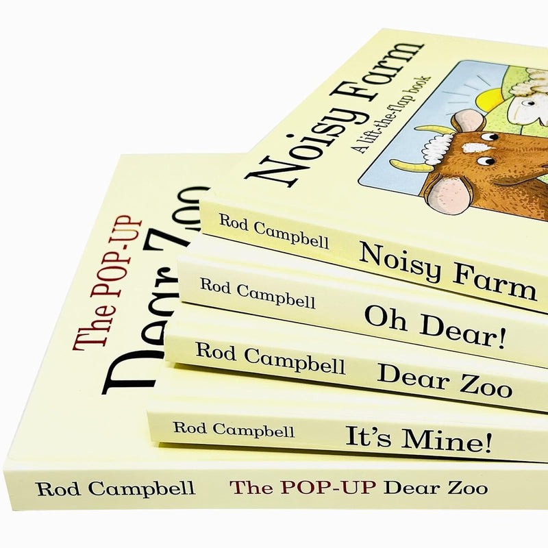 Rod Campbell Collection 5 Books Set (Noisy Farm, Oh Dear!, Dear Zoo, It's Mine! & The Pop-Up Dear Zoo) - The Book Bundle
