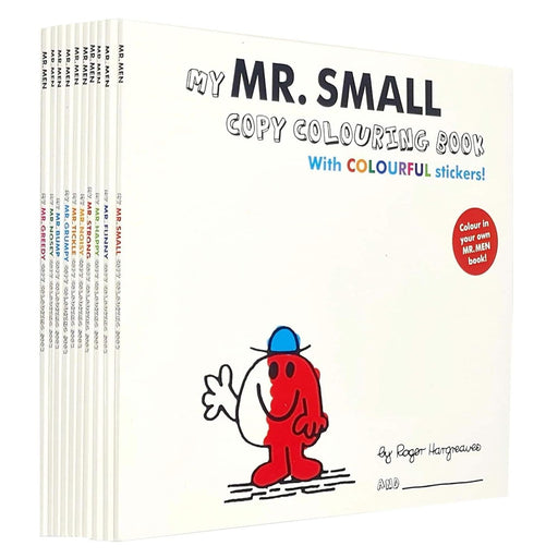 Mr Men 10 books collection set by Roger Hargreaves for ages 3-5, paperback series featuring colorful cartoon characters.
