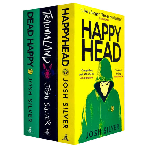 Set of three books from the Happy Head Series by Josh Silver, including Happy Head, Dead Happy, and Traumaland, published by Oneworld.