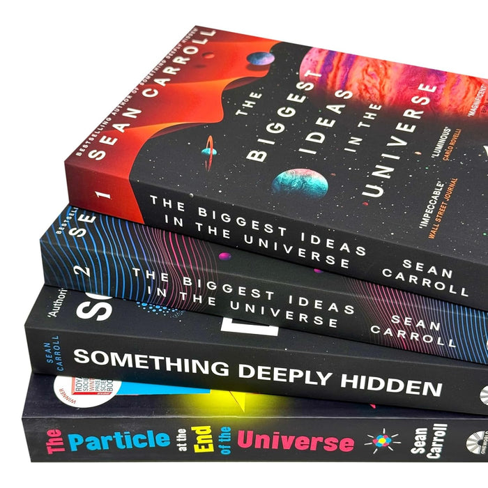 Set of four non-fiction books titled The Biggest Ideas in the Universe by Sean Carroll, published by Oneworld Publications.