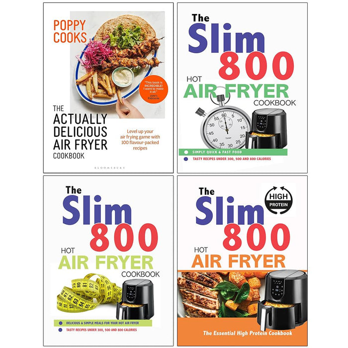 Poppy Cooks, The Slim 800 Ho, Hot Air Fryer & The Essential 4 Books Collection Set - The Book Bundle