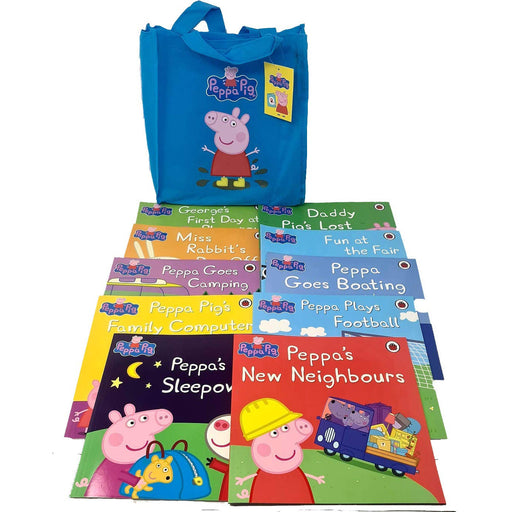Peppa Pig: (BLUE) Storybook Bag x 10 books collection - The Book Bundle