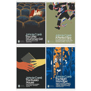 Set of four John le Carré spy novels including The Little Drummer Girl, A Perfect Spy, The Russia House, and The Night Manager by Penguin
