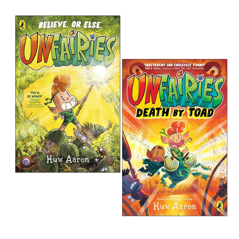Unfairies 2 Books Collection Set by Huw Aaron - Unfairies and Death by Toad - Fiction