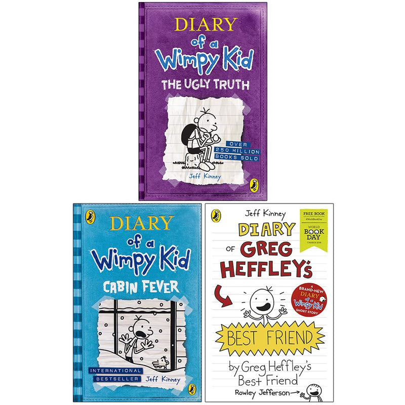 Diary of a Wimpy Kid Book 5-6 and World Book Day : 3 Books Collection Set (The Ugly Truth, Cabin Fever and Diary Of Greg Heffley's Best Friend) - The Book Bundle