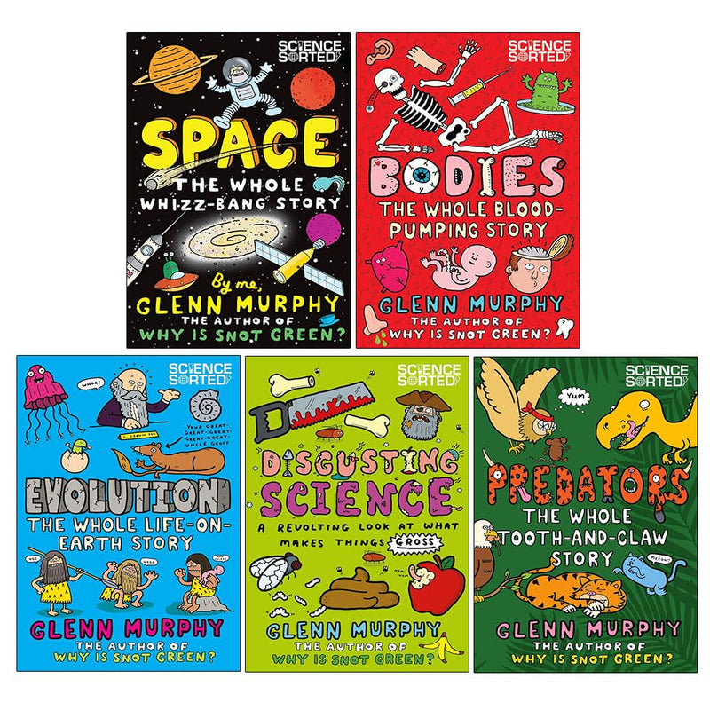 Glenn murphy Science Sorted Collection 5 Books Set (Space, Bodies, Evolution, Disgusting Science, Predators) - The Book Bundle
