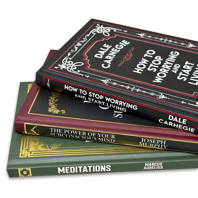 Essential Self-Development 3-Book Set - How to Stop Worrying and Start Living, Meditations - Non Fiction - Hardcover