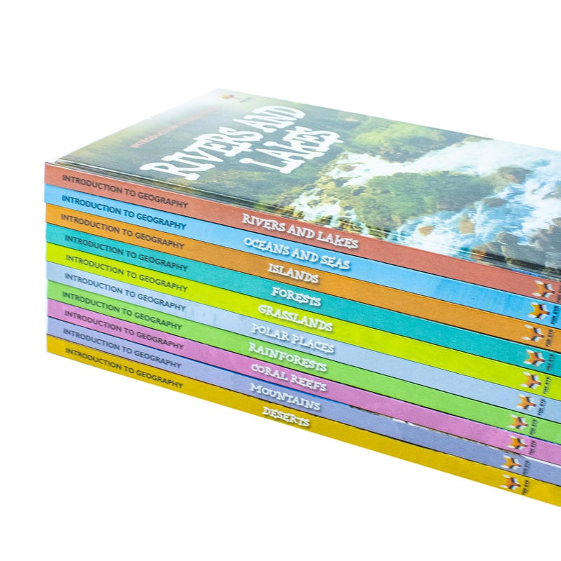 Childrens Introduction To Geography For Beginners 10 Hardback Book Collection Set (Coral Reefs, Deserts, Forests, Grasslands) - The Book Bundle