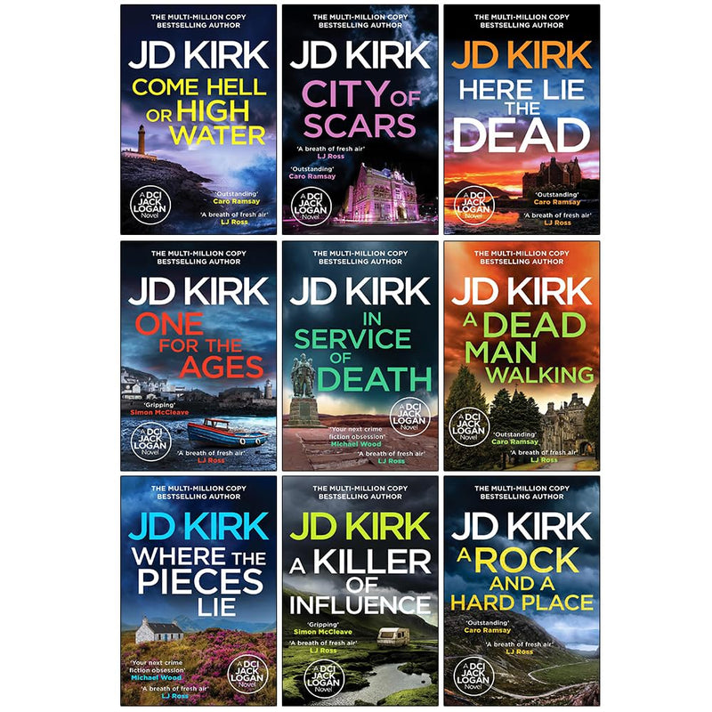 DCI Logan Crime Thrillers series 13-21 book set by JD Kirk, featuring suspenseful crime novels in a Canelo Crime Ltd collection.