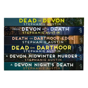 Devon Mysteries book collection by Stephanie Austin featuring six paperback mystery novels, published by Allison & Busby.