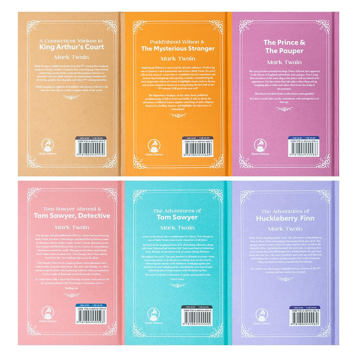 The Mark Twain 6 Book Hardback Collection: The Adventures of Tom Sawyer, The Prince & The Pauper, The Adventures of Huckleberry Finn - The Book Bundle