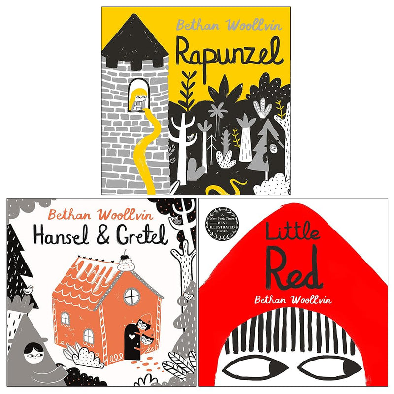Bethan Woollvin Rebel Fairytales Collection 3 Books Set (Rapunzel, Hansel and Gretel and Little Red) - The Book Bundle
