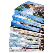 Set of eight Glenda Young books including The Toffee Factory Girls and The Sixpenny Orphan, featuring colorful cover art.