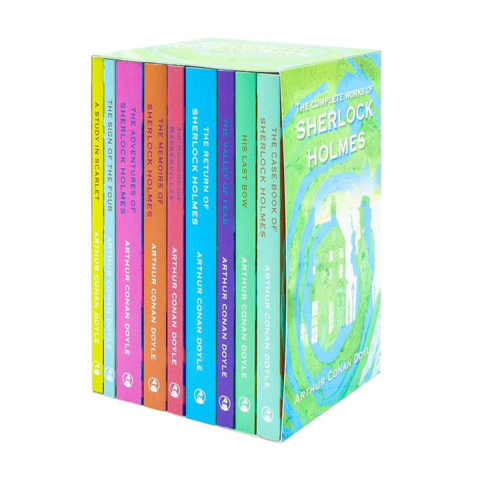 The Complete Work of Sherlock Holmes 9 Books Collection Set (A Study In Scarlet, The Sign Of Four, The Adventures of Sherlock Holmes, The Memoirs of Sherlock Holmes) - The Book Bundle