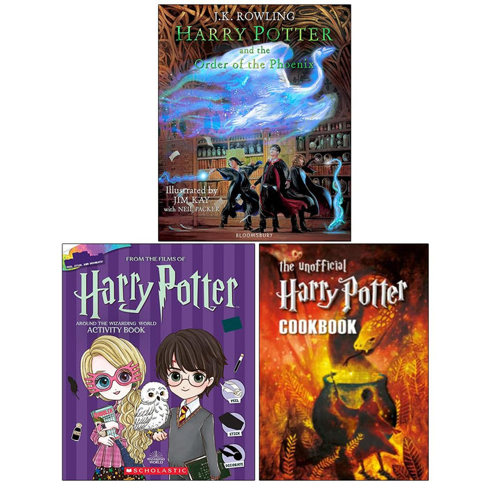 Harry Potter and the Order of the Phoenix, Wonders Around the Wizarding World, Unofficial Harry Potter Cookbook 3 Books Collection Set - The Book Bundle