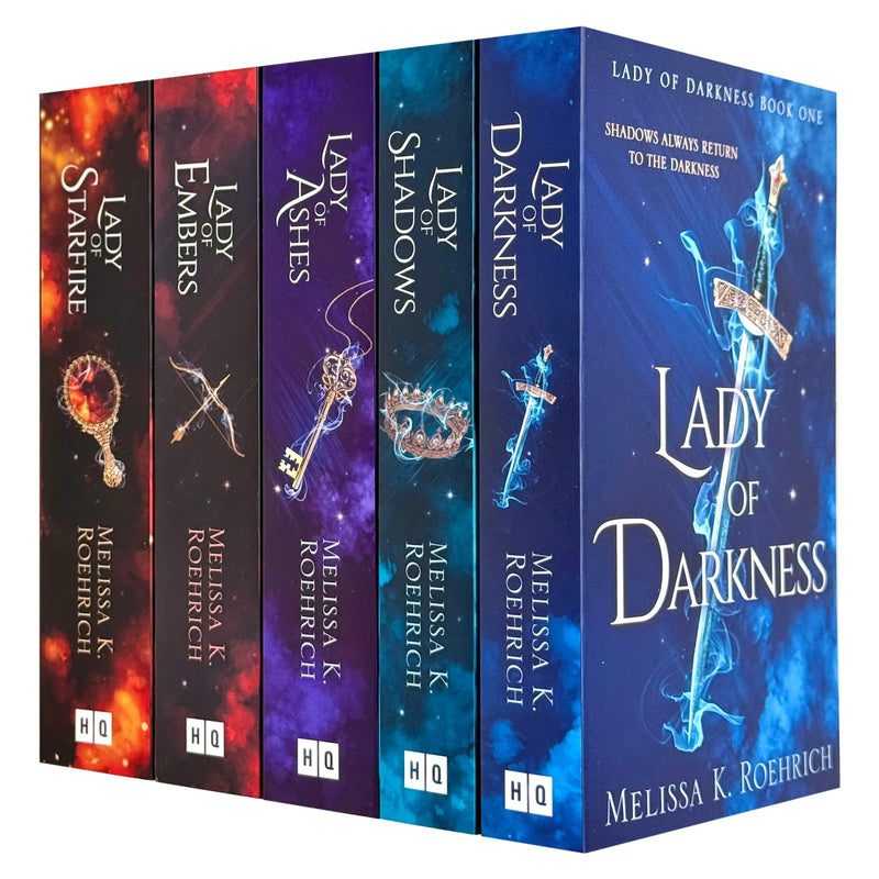 Lady of Darkness Series 5-book collection by Melissa K. Roehrich, featuring fantasy novels with dark and mystical themes.