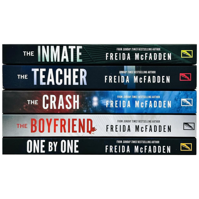 Freida McFadden 5 Books Set (The Inmate, The Boyfriend, The Crash, The Teacher, One by One) - The Book Bundle