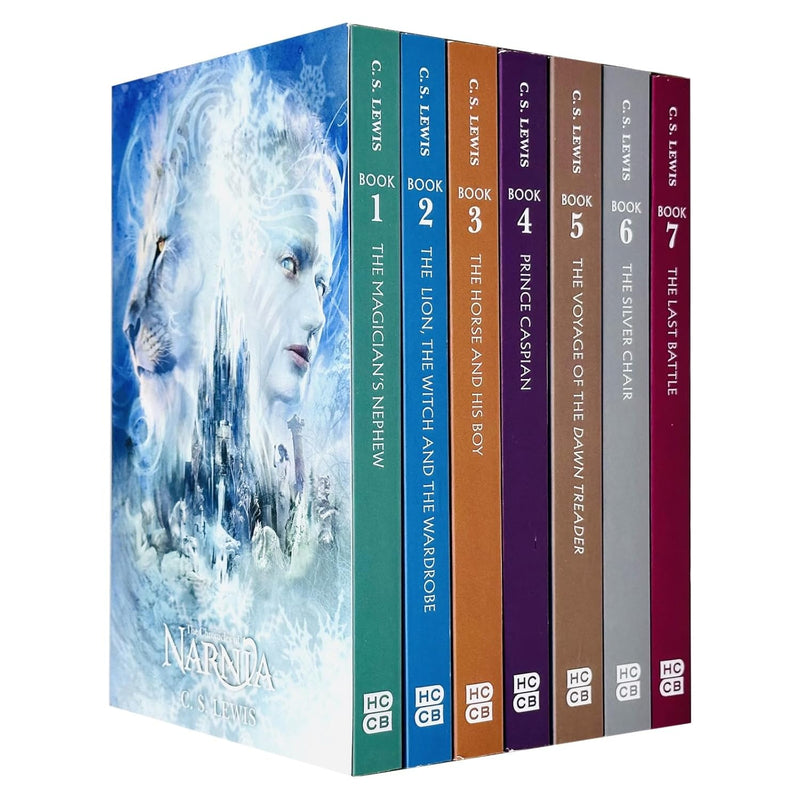 Seven-book Chronicles of Narnia collection by C S Lewis, including The Lion, the Witch, and the Wardrobe and The Horse and His Boy.
