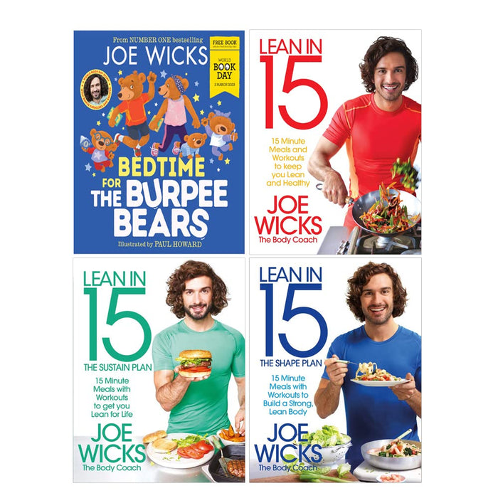 Joe Wicks 4 Books Collection Set (Sustain Plan, Shape Plan, The Shift Plan and World Book Day Bedtime For The Burpee Bears) - The Book Bundle