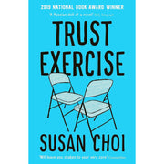 Vintage limited edition paperback set of two fiction books by Susan Choi titled "Flashlight & Trust Exercise" with cover images.