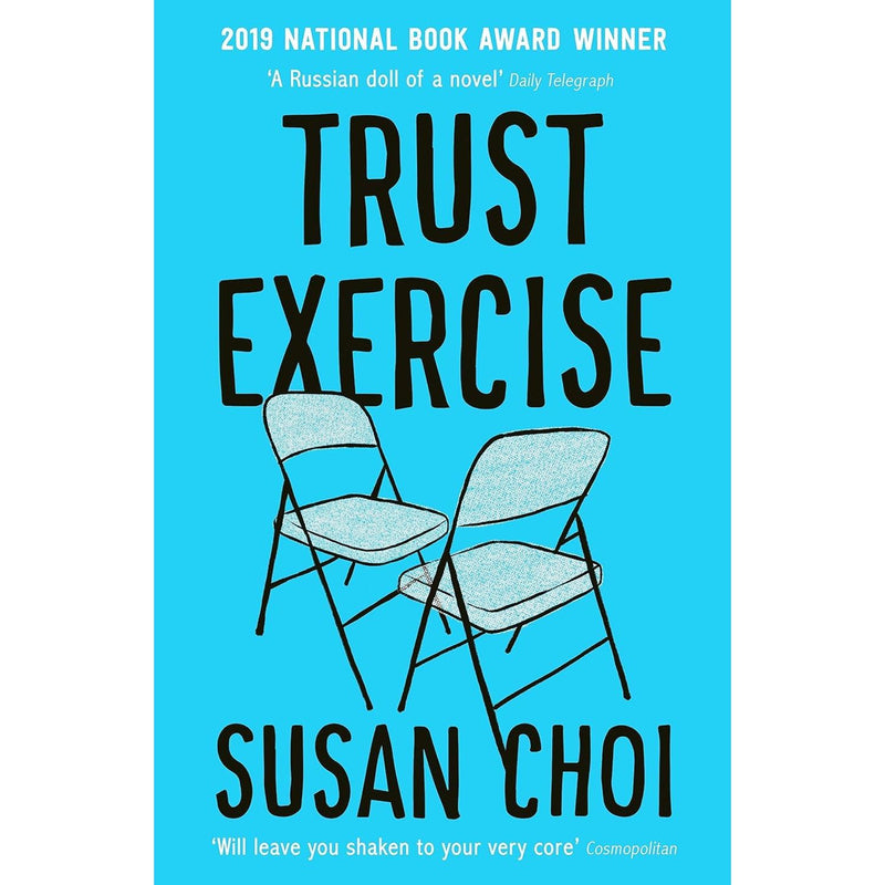Vintage limited edition paperback set of two fiction books by Susan Choi titled "Flashlight & Trust Exercise" with cover images.