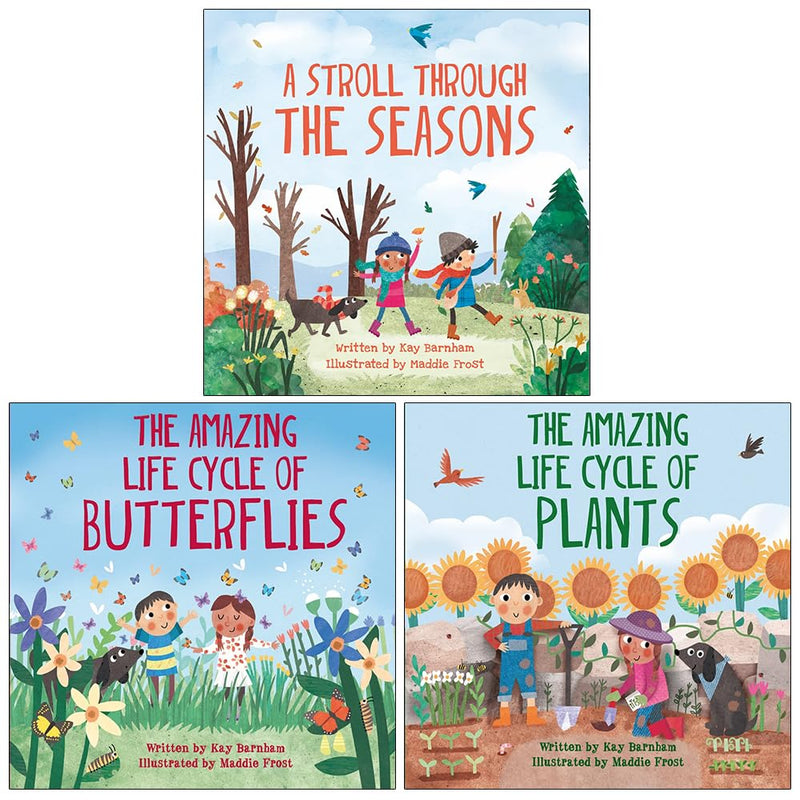 Look and Wonder Series Collection 3 Books Set By Kay Barnham (A Stroll Through the Seasons, The Amazing Life Cycle of Butterflies and The Amazing Plant Life Cycle Story) - The Book Bundle